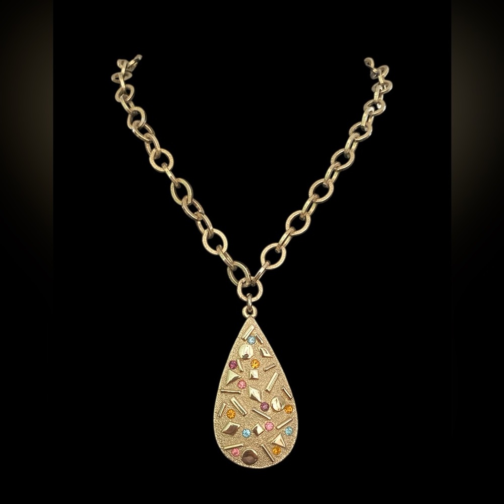 Vintage Large Sarah Coventry Signed 1959 “Sultana” Modernist Pendant Necklace